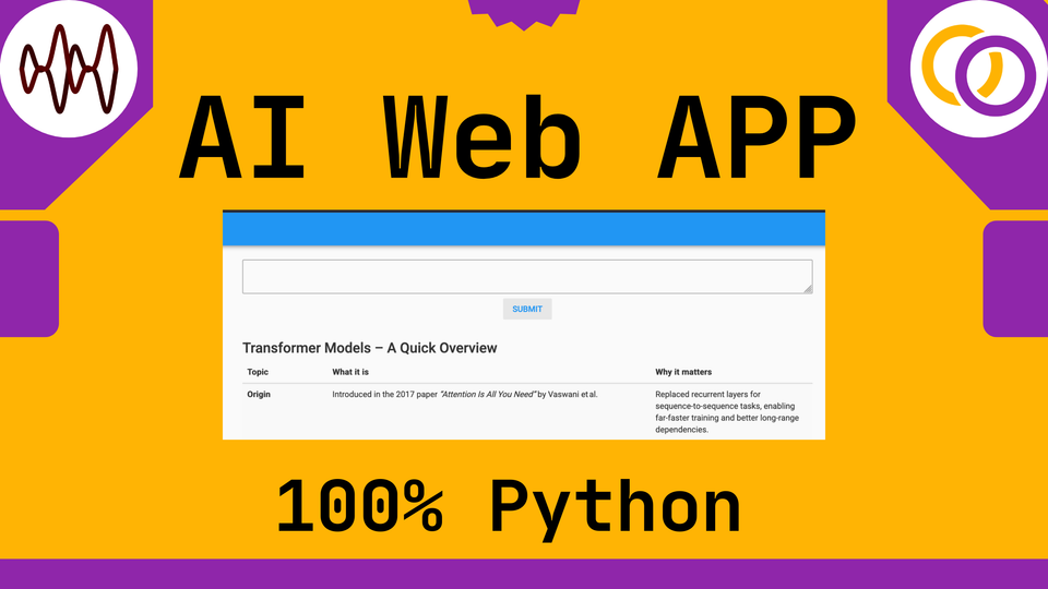 Build an AI Chat Web App With 100% Python - Open-Source Model
